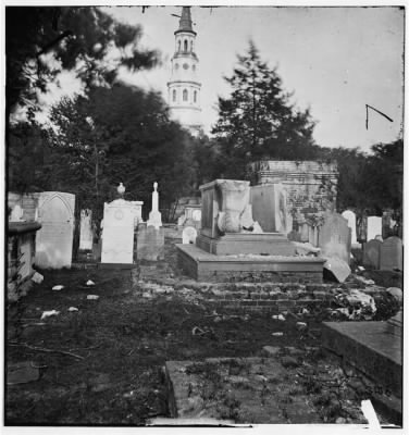 2563 - Charleston, South Carolina. Ruins of bombarded graveyard