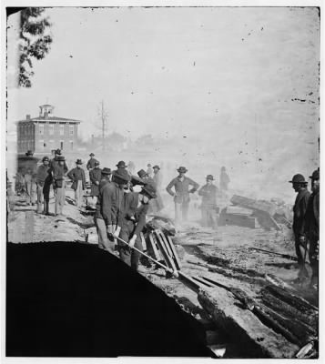 2586 - Atlanta, Georgia. Sherman's men destroying railroad