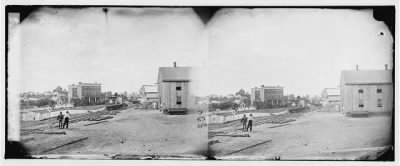 Thumbnail for 2677 - Culpeper Court House, Virginia. View near depot showing locomotive on Orange & Alexandria Railroad