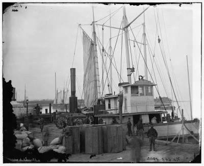 Thumbnail for 2748 - Aquia Creek Landing, Va. Wharf with transport and supplies