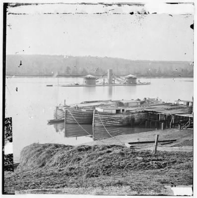 2799 - Aiken's Landing, Virginia. Double-turreted monitor U.S.S. on James River