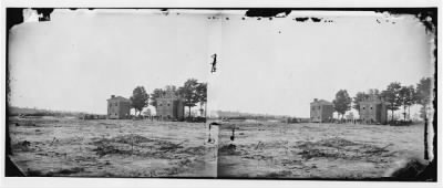 2879 - Fair Oaks, Virginia. Rear view of old frame house, orchard, and well at Seven Pines. Over 400 soldiers were buried here after the battle of Fair Oaks