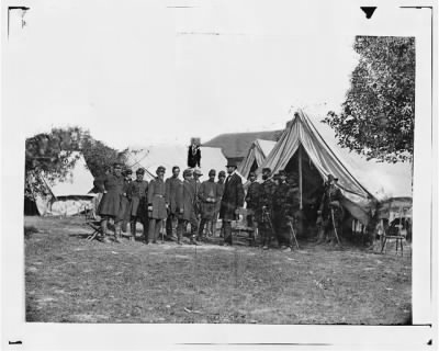 2982 - Antietam, Md. President Lincoln with Gen. George B. McClellan and group of officers