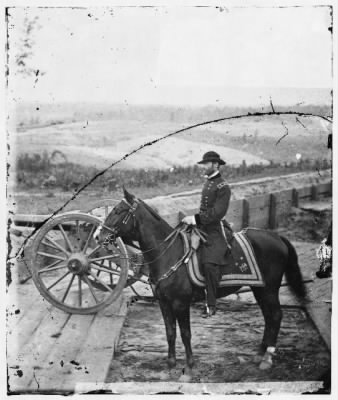 3220 - Atlanta, Ga. Gen. William T. Sherman on horseback at Federal Fort No. 7