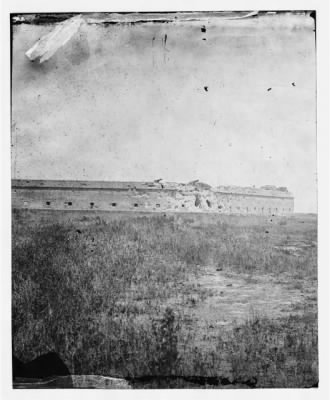 38 - Fort Pulaski, Georgia. Distant view showing the effect of the fire from the assault batteries