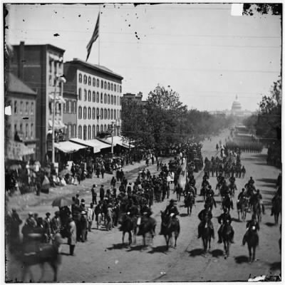 Thumbnail for 3987 - Washington, District of Columbia. Grand Review of the Army [Cavalry] and infantry passing on Pennsylvania Avenue near the Treasury