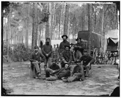 Thumbnail for 4189 - Petersburg, Va. Group of Company B, U.S. Engineer Battalion; wagons in background