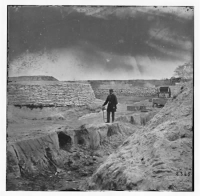 4365 - Yorktown, Virginia (vicinity). Fortifications. The ditch, dug by Cornwallis in 1781 was deepened by Gen. Magruder in 1862)