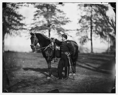 4387 - Brandy Station, Va. Lt. Col. Orson H. Hart, A.A.G. of 3d Corps, and horse
