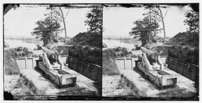 4655 - Dutch Gap Canal, James River, Virginia. Confederate battery on James River above Dutch Gap Canal