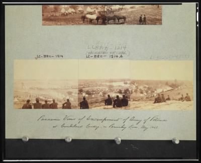 Thumbnail for 4674 - Panoramic views of encampment of Army of Potomac at Cumberland Landing, on Pamunky River, May 1862