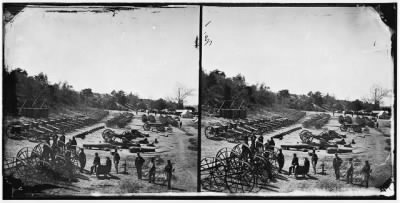 4736 - Broadway Landing, Appomattox River, Virginia. Park of artillery