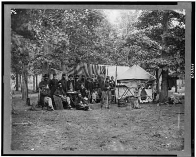 4744 - [Regimental staff, New York Volunteers, near Bealton, Va.] / T.H. O'Sullivan.