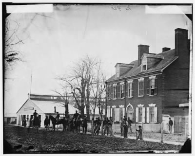 4775 - Washington, D.C. Quarters of Gen. Alfred Pleasonton, and 'Government Horse Shoeing Shop' at left; 21st St. near F NW
