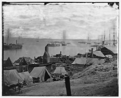 4823 - City Point, Va. Wharves after the explosion of ordnance barges on August 4, 1864