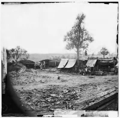 4837 - North Anna River, Virginia. Interior view of Confederate redoubt commanding Chesterfield bridge. Captured by 2nd Corps under Gen. Hancock, May 23, 1864