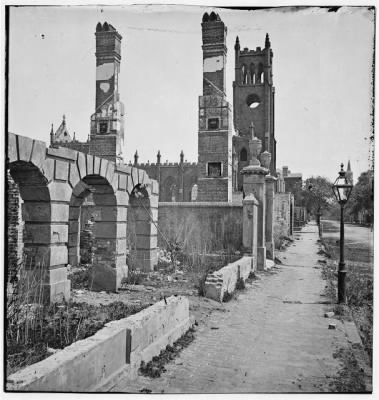 4918 - Charleston, South Carolina. Broad street, looking east with the ruins of Cathedral of St. John and St. Finbar
