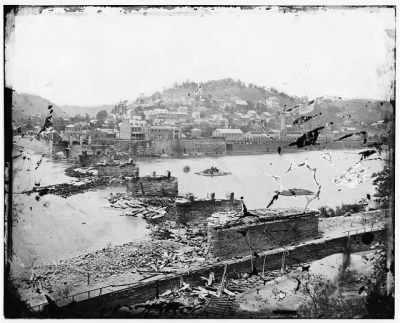 Thumbnail for 5087 - Harper's Ferry, W. Va. View of town; railroad bridge in ruins