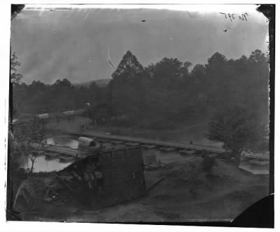 522 - Hanovertown Ferry, Va. Pontoon bridges across the Pamunkey, with wagons