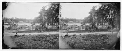 Thumbnail for 5612 - [Petersburg, Virginia (vicinity)]. View of river and photographic wagon of Engineer Corps