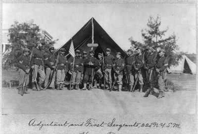 5655 - Adjutant and First Sergeants, 22d New York State Militia near Harper's Ferry, Va.