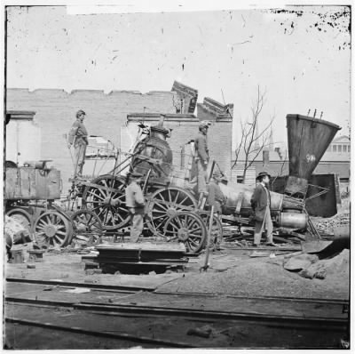 5770 - Richmond, Va. Crippled locomotive, Richmond & Petersburg Railroad depot