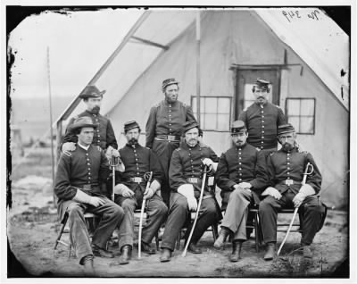 Thumbnail for 5982 - District of Columbia. Maj. H. W. Sawyer and staff at Camp Stoneman