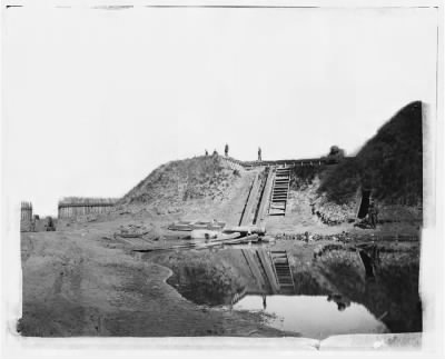 6448 - Fort Fisher, North Carolina. View of first traverse northwest end showing entrance to fort