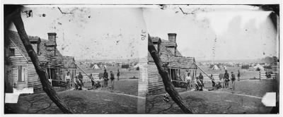 654 - Yorktown, Virginia (vicinity). Allen's farm house near Williamsburg Road. General Fitz John Porter's headquarters. Corps of Sumner and Heintzelman camped in the background