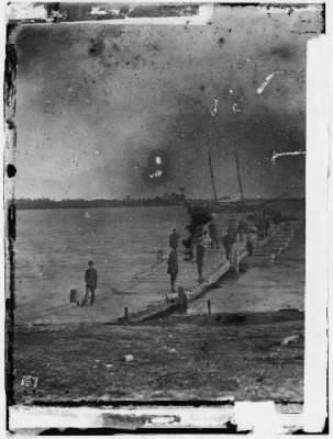 6619 - Beaufort, South Carolina. Erecting pontoon bridge across Port Royal River