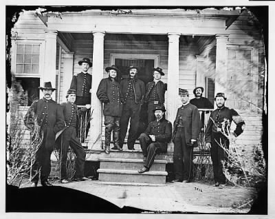 6651 - Stevensburg, Virginia (vicinity Brandy Station, Va.). Gen. Judson Kilpatrick and staff
