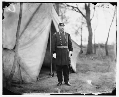 6854 - Bealton, Virginia. Gen. William H. French standing in front of tent