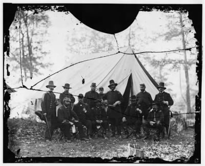 756 - [Washington, District of Columbia (vicinity)]. Gen. James A. Hall, officers and men of Battery C & E, U.S. Artillery