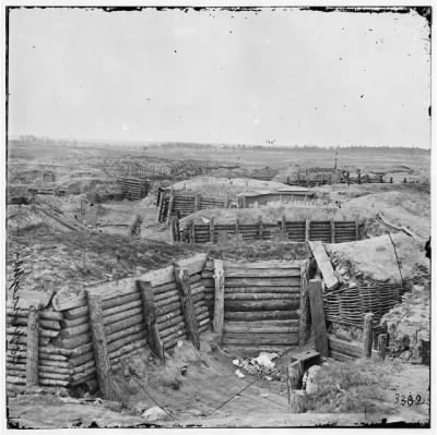 87 - Petersburg, Va. Confederate fortifications with chevaux-de-frise beyond