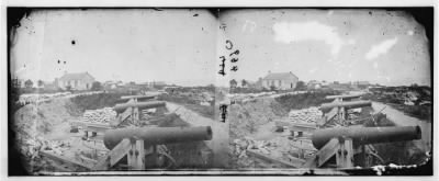969 - Yorktown, Virginia. Naval battery with Nelson house in background used as a hospital