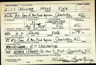 William Pryor > King, William Pryor