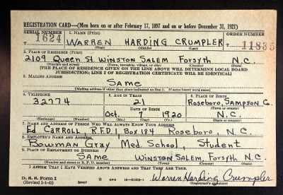 Warren Harding > Crumpler, Warren Harding