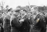Presentation of the AIR MEDAL to Lt Tom Cahill on Corsica, 1944 (Tom was KIA Feb.'45)