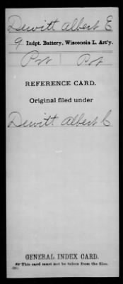 Albert E > Dewitt, Albert E (Pvt)