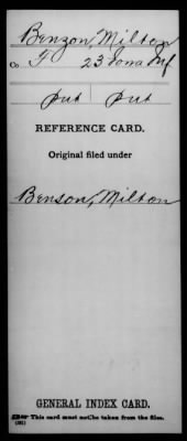 Milton > Benzon, Milton (Pvt)