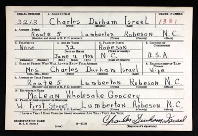 Charles Durham > Israel, Charles Durham