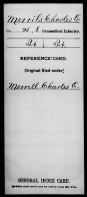 Charles E > Merrills, Charles E (Pvt)