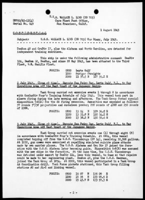 USS WALLACE L LIND > War Diary, 7/1-31/45