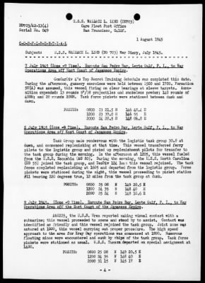 USS WALLACE L LIND > War Diary, 7/1-31/45