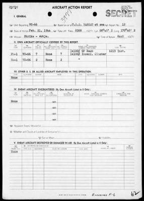 VC-66 > ACA Reps Nos 1-13 - Air opers against the Marshall Islands, 2/6-21/44