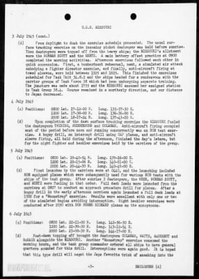 USS MISSOURI > War Diary, 7/1-31/45