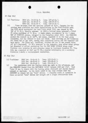 USS MISSOURI > War Diary, 7/1-31/45