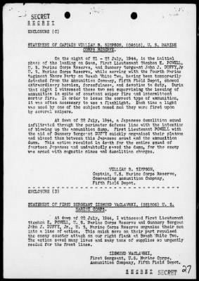 Thumbnail for MAR, FIFTH FIELD DEPOT, SUPPLY SERVICE, FMF, PAC > Rep of opers in the invasion of Guam Island, Marianas, 7/21/44-8/19/44