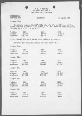 USS LSM-214 > War Diary, 8/1-31/45
