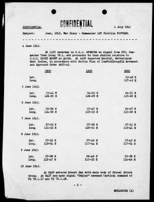 COM LST FLOT 15 > War Diary, 6/1-30/45